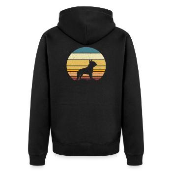 Boston Terrier - Veste à capuche bio Premium Unisexe - noir - Dos - Nico (187cm)