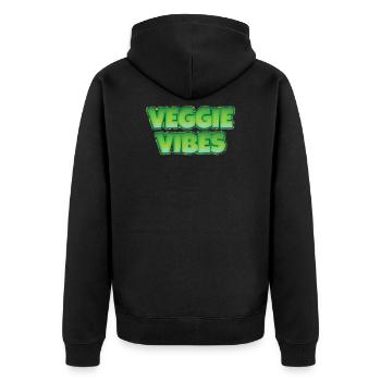 Veggie Vegetables Vegetarian Vegetarian - Unisex Premium Organic Zip Hoodie - black - Back - Nico (187cm)