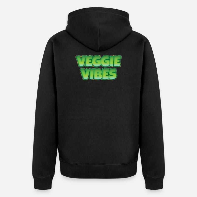 Légumes végétarien végétarien - Veste à capuche bio Premium Unisexe - noir