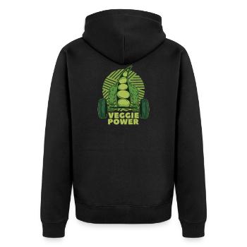 Veggie Vegetables Vegetarian Vegetarian - Unisex Premium Organic Zip Hoodie - black - Back - Nico (187cm)