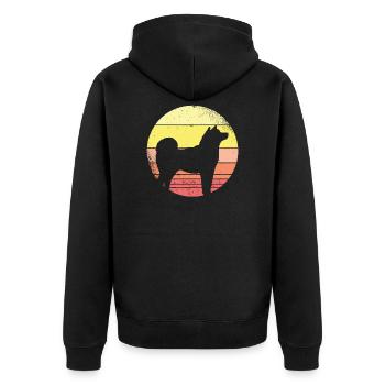 Shiba Inu - Unisex Premium Organic Zip Hoodie - black - Back - Nico (187cm)