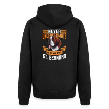 Saint-Bernard-Cadeau Hommes - Veste à capuche bio Premium Unisexe - noir - Dos - Nico (187cm)