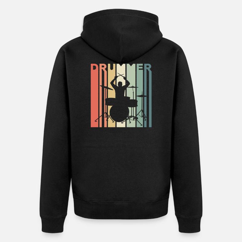 Batteur percussion - Veste à capuche bio Premium Unisexe - noir