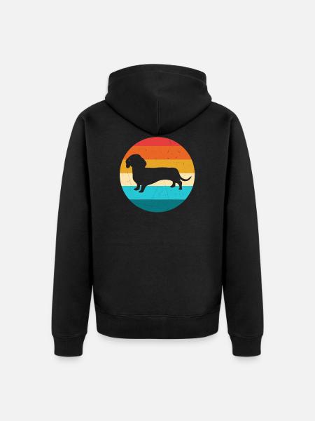 Dackel - Unisex Premium Bio Zip Hoodie - Schwarz