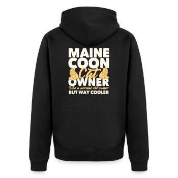 Maine Coon - Unisex Premium Organic Zip Hoodie - black - Back - Nico (187cm)