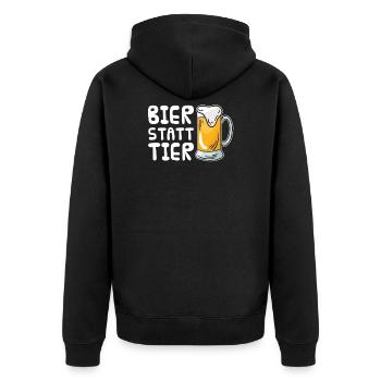 Veggie Gemüse Vegetarisch Vegetarier - Unisex Premium Bio Zip Hoodie - Schwarz - Hinten - Nico (187cm)