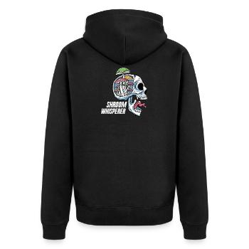 Pilze Pilzsammler Schwammerl Pilzsucher Sammler - Unisex Premium Bio Zip Hoodie - Schwarz - Hinten - Nico (187cm)