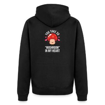 Mushroom picker Sponge Mushroom picker Mushroom finder collector - Unisex Premium Organic Zip Hoodie - black - Back - Nico (187cm)