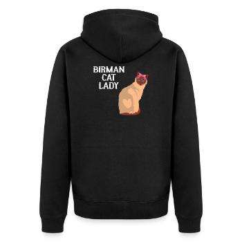 Burma Cats Lady - Unisex Premium Organic Zip Hoodie - black - Back - Nico (187cm)