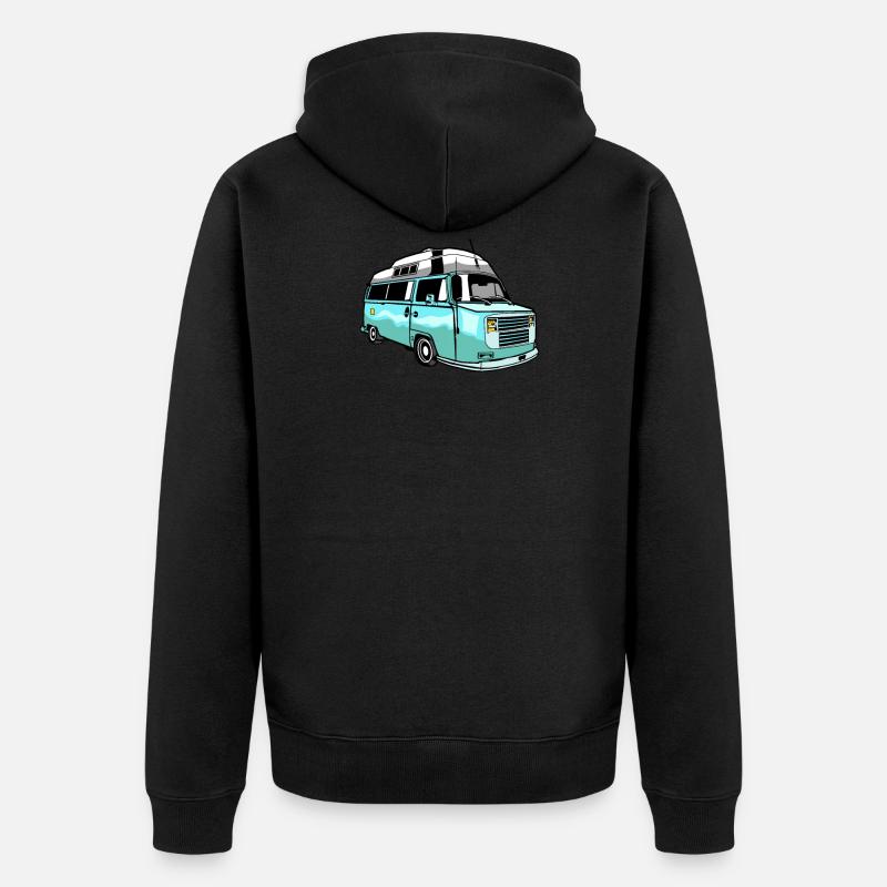 Camper Bus Caravane Bus - Veste à capuche bio Premium Unisexe - noir