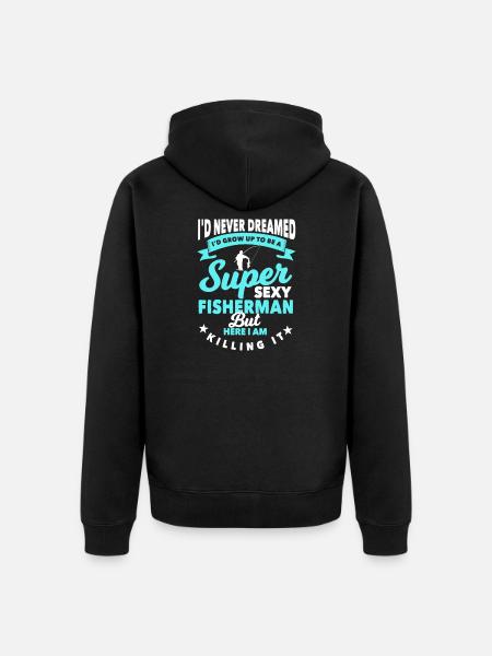 angler - Unisex Premium Organic Zip Hoodie - black