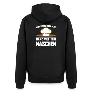 Bäcker Backen Konditor - Unisex Premium Bio Zip Hoodie - Schwarz - Hinten - Nico (187cm)