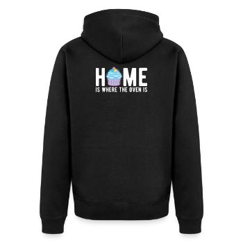 Bäcker Backen Konditor - Unisex Premium Bio Zip Hoodie - Schwarz - Hinten - Nico (187cm)