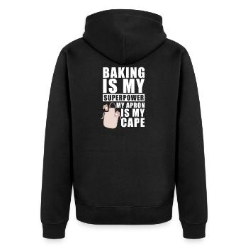 Boulangerie pâtisserie pâtissier - Veste à capuche bio Premium Unisexe - noir - Dos - Nico (187cm)