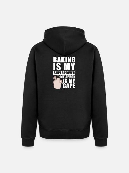 Baker Baking Pastry Chef - Unisex Premium Organic Zip Hoodie - black