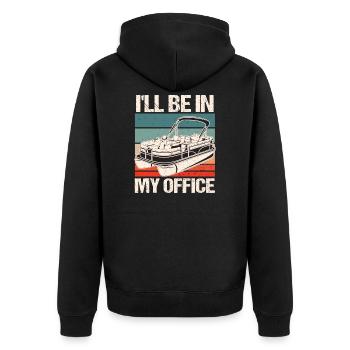 Pontoon Boat - Unisex Premium Organic Zip Hoodie - black - Back - Nico (187cm)