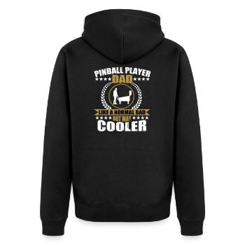 Flipper-Spieler Papa - Unisex Premium Bio Zip Hoodie - Schwarz - Hinten - Nico (187cm)