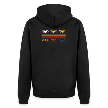 drone - Unisex Premium Organic Zip Hoodie - black - Back - Nico (187cm)