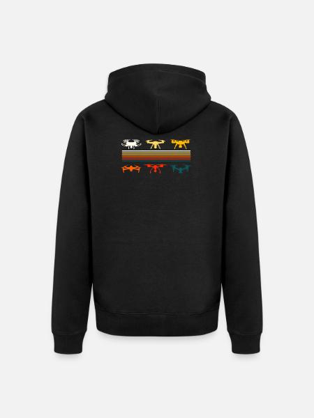 drone - Unisex Premium Organic Zip Hoodie - black