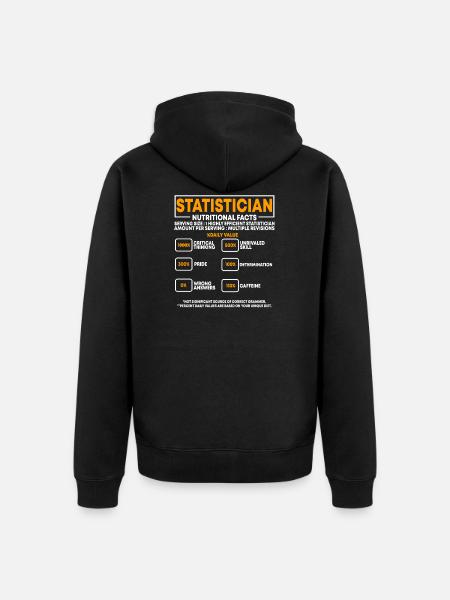 statistician - Unisex Premium Organic Zip Hoodie - black