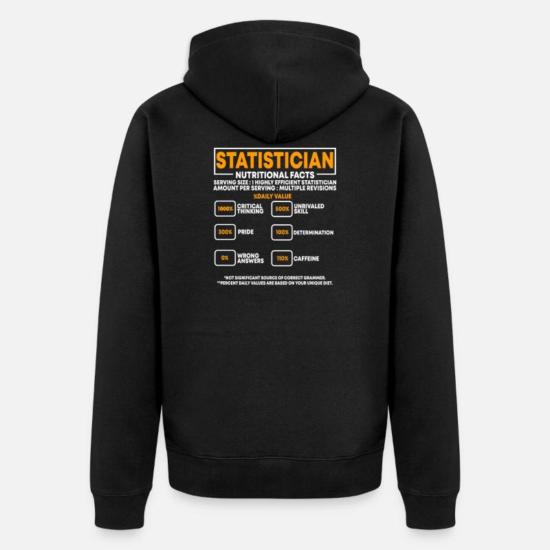 Statistiker - Unisex Premium Bio Zip Hoodie - Schwarz