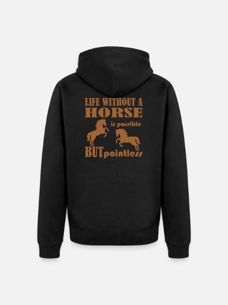 Pferd Horse - Unisex Premium Organic Zip Hoodie - black