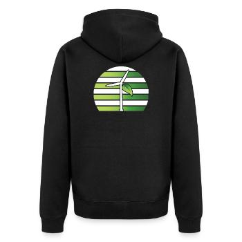 wind turbine - Unisex Premium Organic Zip Hoodie - black - Back - Nico (187cm)