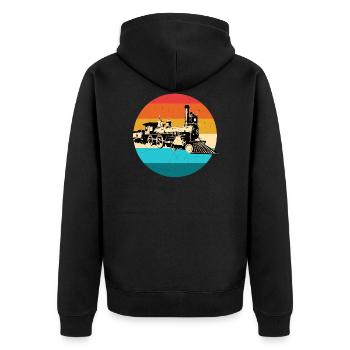Train - Veste à capuche bio Premium Unisexe - noir - Dos - Nico (187cm)