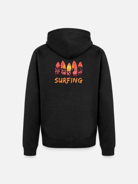 Surfeurs surfeurs - Veste à capuche bio Premium Unisexe - noir
