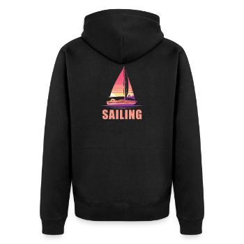 Seglen Segelboot Segler - Unisex Premium Bio Zip Hoodie - Schwarz - Hinten - Nico (187cm)