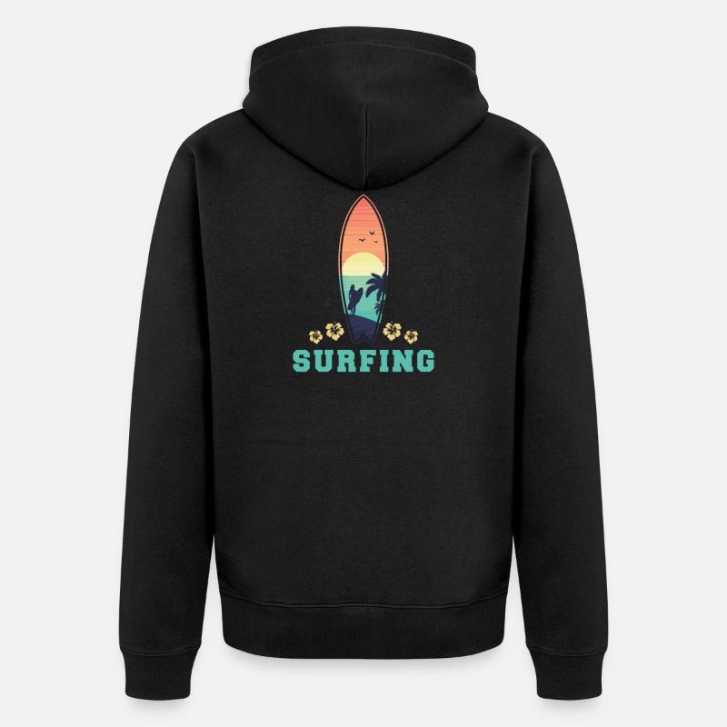 Surfeurs surfeurs - Veste à capuche bio Premium Unisexe - noir