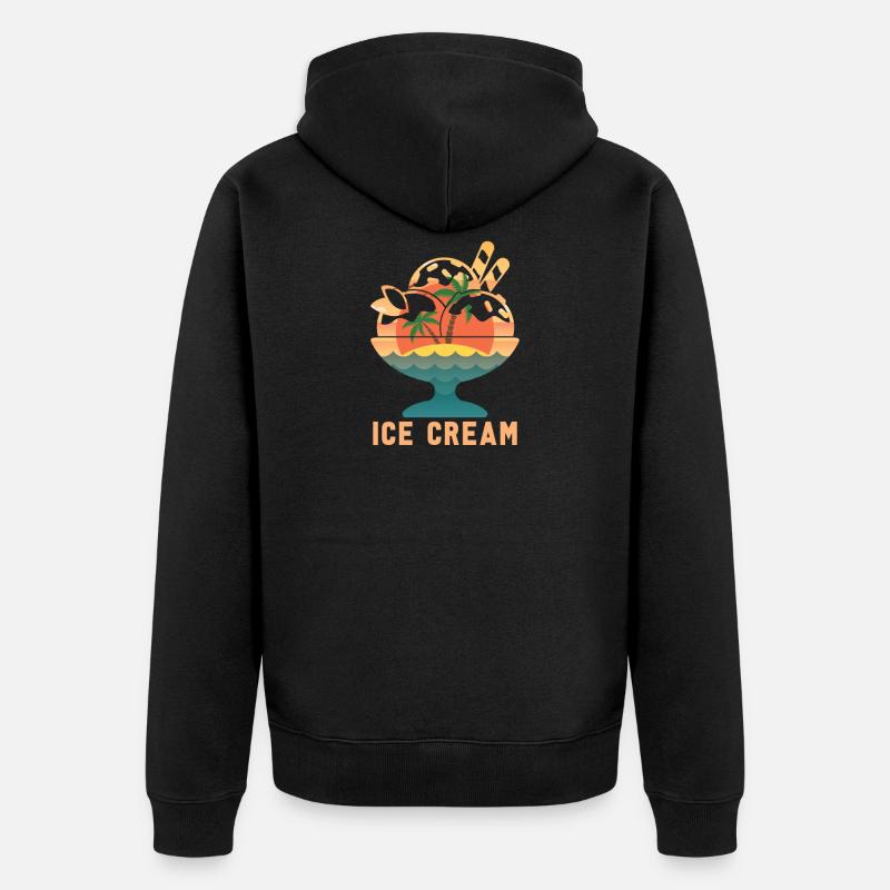 Eis Eiscreme - Unisex Premium Bio Zip Hoodie - Schwarz