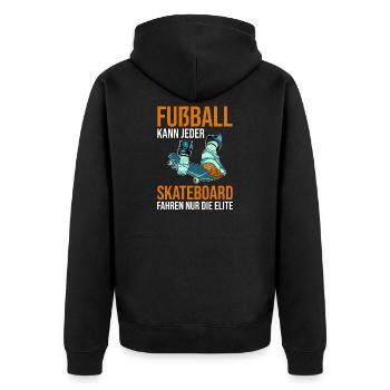 Skateboard Skateboarder Skater - Unisex Premium Bio Zip Hoodie - Schwarz - Hinten - Nico (187cm)