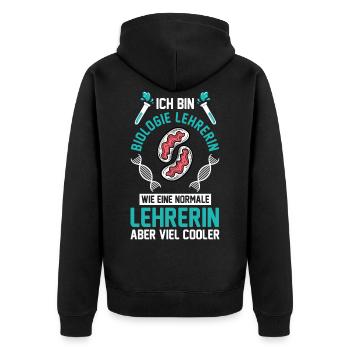 Biologie Bio Lehrer - Unisex Premium Bio Zip Hoodie - Schwarz - Hinten - Nico (187cm)