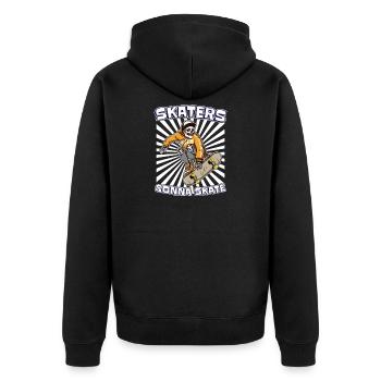 Skateboard Skateboarder Skater - Unisex Premium Bio Zip Hoodie - Schwarz - Hinten - Nico (187cm)