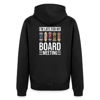 Skateboard Skateboarder Skater - Unisex Premium Bio Zip Hoodie - Schwarz - Hinten - Nico (187cm)
