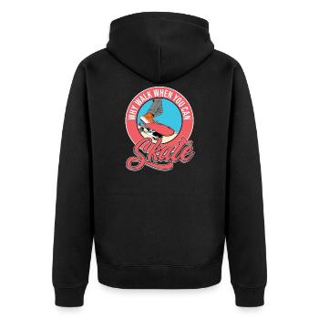 Skateboard Skateboarder Skater - Unisex Premium Bio Zip Hoodie - Schwarz - Hinten - Nico (187cm)
