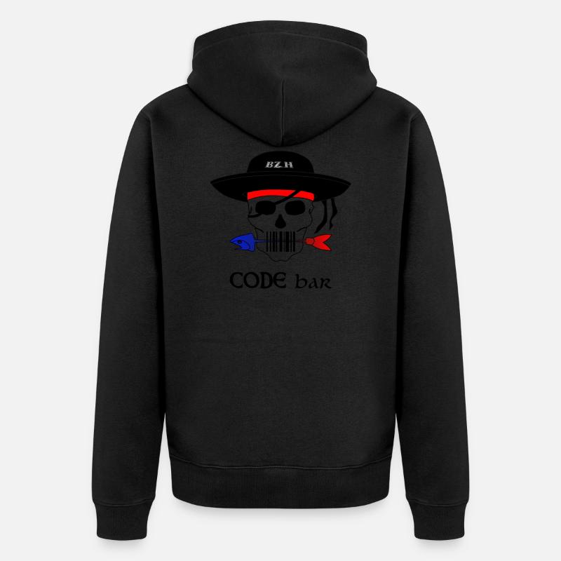 Code Bar couleur - Veste à capuche bio Premium Unisexe - noir