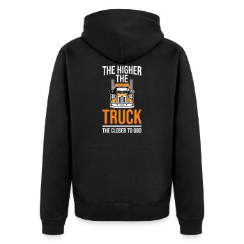 Camion routier camion routier - Veste à capuche bio Premium Unisexe - noir - Dos - Nico (187cm)