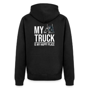 Camion routier camion routier - Veste à capuche bio Premium Unisexe - noir - Dos - Nico (187cm)