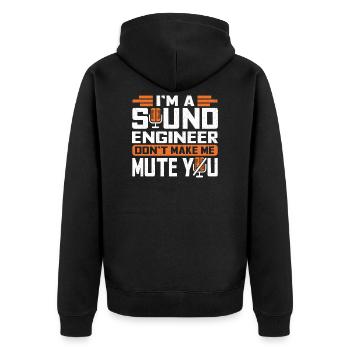 Technicien de son Sound Audio Engineer - Veste à capuche bio Premium Unisexe - noir - Dos - Nico (187cm)