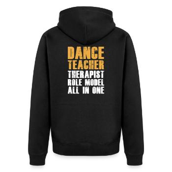 Tanzen Tänzer Tanz - Unisex Premium Bio Zip Hoodie - Schwarz - Hinten - Nico (187cm)