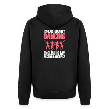 Tanzen Tänzer Tanz - Unisex Premium Bio Zip Hoodie - Schwarz - Hinten - Nico (187cm)