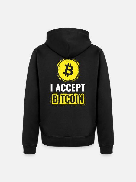 Bitcoin Crypto Currency T-shirt - Unisex Premium Organic Zip Hoodie - black