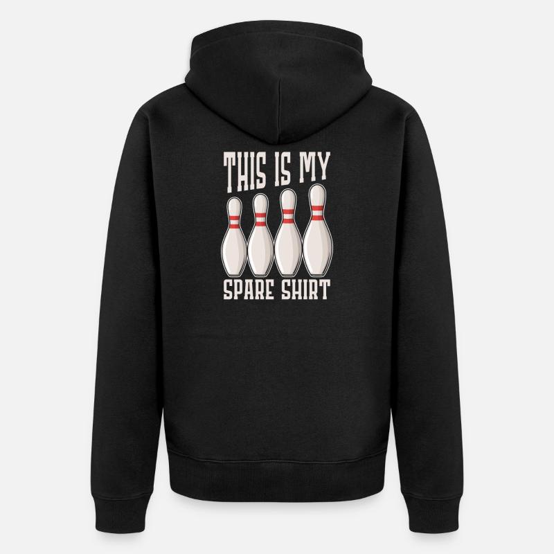 Bowling - Unisex Premium Bio Zip Hoodie - Schwarz