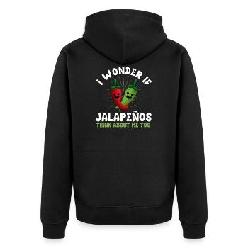 Jalapenos - Unisex Premium Organic Zip Hoodie - black - Back - Nico (187cm)