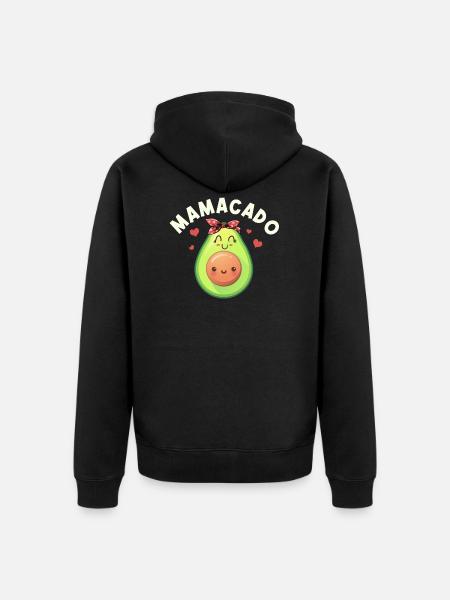 Avocado Mamacado Gift - Unisex Premium Organic Zip Hoodie - black