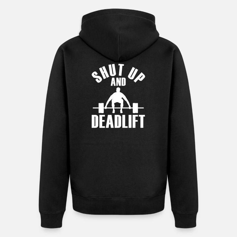 Trois-combats Powerlifting Powerlifter - Veste à capuche bio Premium Unisexe - noir