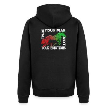 Stock Day Trading Exchange Forex Stock Trader - Unisex Premium Organic Zip Hoodie - black - Back - Nico (187cm)