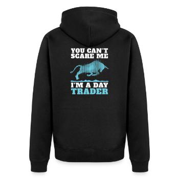Stock Day Trading Exchange Forex Stock Trader - Unisex Premium Organic Zip Hoodie - black - Back - Nico (187cm)
